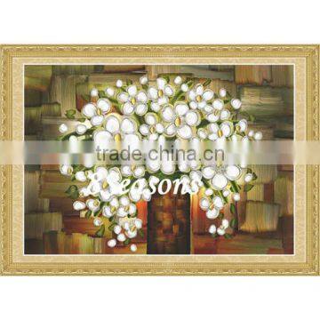 Hot Sale Silver Flower Pattern Embroidery Diamond &Rhinestone Painting DIY Kit Cross Stitch For Living Room photo-2