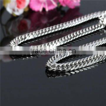 304 Stainless Steel Silver Tone Cable Chains With Lobster Claw Clasp Chain Necklace