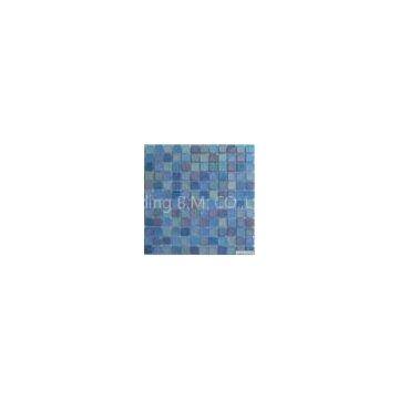 Frosted Crystal Glass Mosaic Tile, Colorful Mosaic Wall Tiles For Swimming Pool