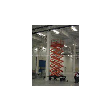 Electric and Diesel Engine Dual Fuel Four Wheels Mobile Scissor Lift Platform photo-3