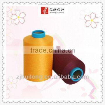 100% polyester yarn dty 75D dope dyed yarn raw material for socks