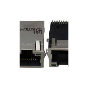 1000 Base-T SMT MId-mount RJ45 Female Connector With LED
