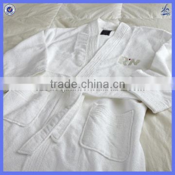 100% cotton velour embroidered luxury hotel bathrobe