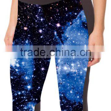 Women 3D Printing Capri Plus Szie Leggings Low Waist Pocket Decoration S130-11