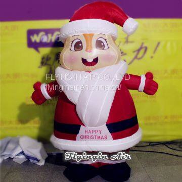 2m Height Cute Christmas Decorative Inflatable Santa for Event and Outdoor Decoration