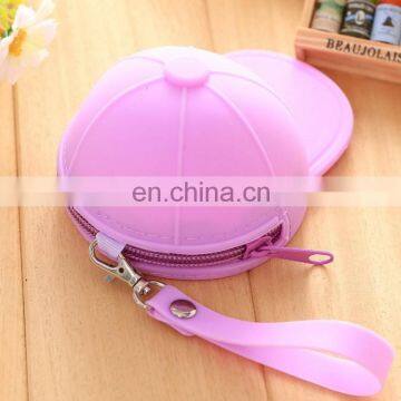 Promotional gift silk printing logo baseball hat silicone small bag for coin collect