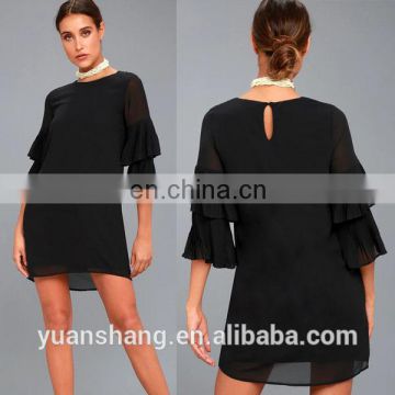 2017 fashion women one piece black shift dress