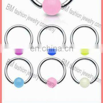 Plastic acrylic lip rings hoop nose ring body piercing jewelry