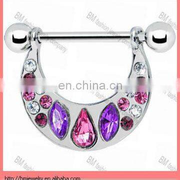 Multi Jeweled Goddess Nipple Shield body piercing jewelry rings