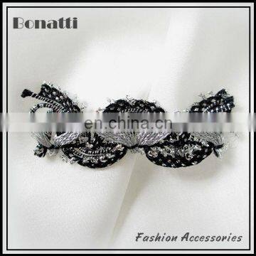 High quality lace trimming with metallic thread
