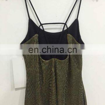 2017 Summer Metallic Backless Condole Belt Camisole photo-3