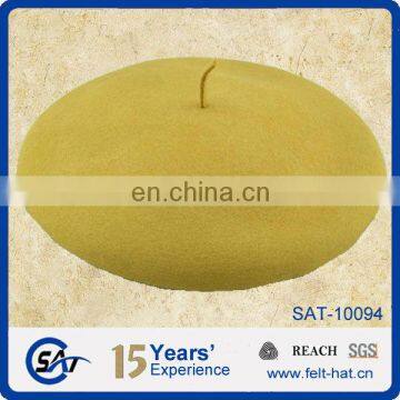 fashional wool yellow beret