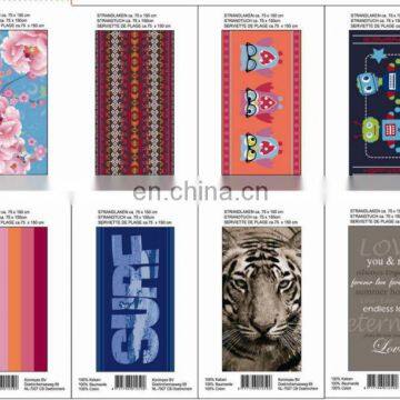 china 100% cotton printed beach towel stock lot