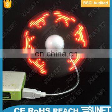 Super micro air cooling mini glow led usb fan with customized led message