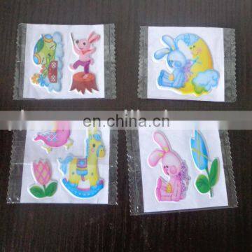 Fashion design promotional colorful kids cartoon puffy stickers