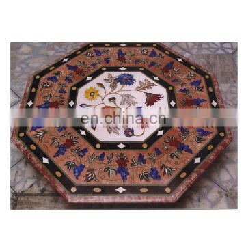 Coffee Inlay Marble Table Top, Exclusive Marble Inlay Table