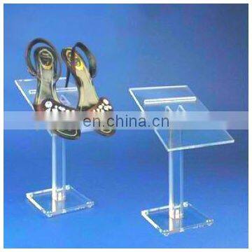 supporting clear pmma plexiglass shoe display stand acrylic shoe display