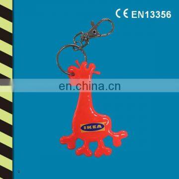 HOT selling soft plastic reflective keychain safety hanger EN13356