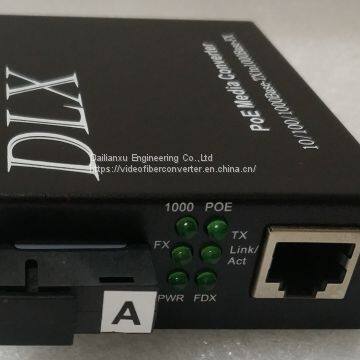 Single port Single fiber Gigabit POE Fiber Media Converter Gigabit POE Fiber Transmitter and Receiver POE camera to fibe