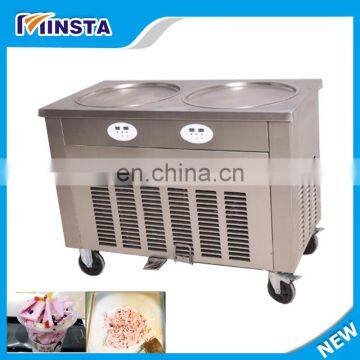 Thailand Double Pans Frying Ice Cream Roll Fried Ice Cream Roll Machine photo-3