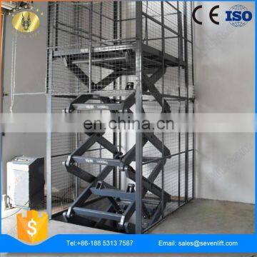 2 Meter 1000kg 3 Story Stationary Hydraulic Vertical Static Cargo Scissor People Elevator Platform Water Powered Lifts Table