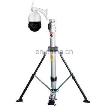 3.3m Natural Color Portable Tripod Telecom Telescopic Camera Mast With Supporting Poles