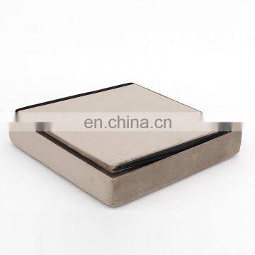 Customized Milk Tea Color!room Furniture Velvet Folding Storage Pouf Stool Ottoman With Sparking Crystal
