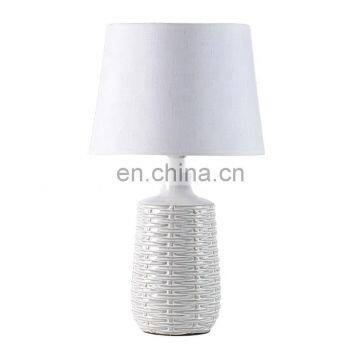 New Design of Rattan Pattern Ceramic Desk Lamp for Indoor Room photo-4