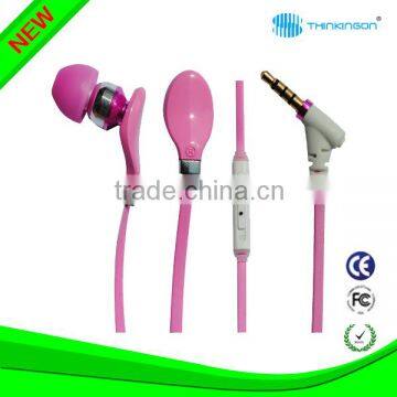 Colorful flat noodel earphones with mic