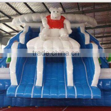 High Quality Customized White Mouse Blue Water Inflatable Slide