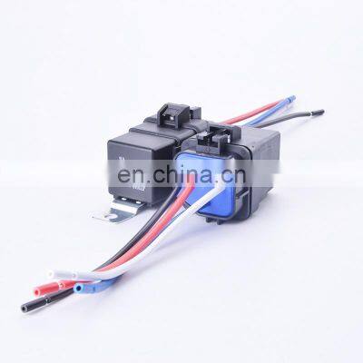 Waterproof Automobile Relay DC12V ,24v 40A 5Pin 4pin Auto Relay + Holder With 105mm Length Wires,Car relay with socket