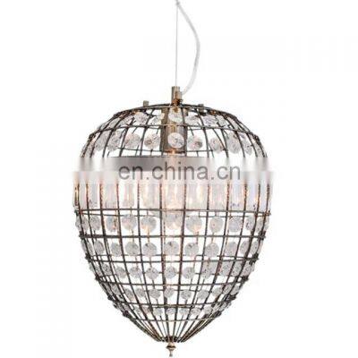 Easy Fitting Metal Globe Beaded Chandelier Shade Acrylic Ball Pendant Lamp