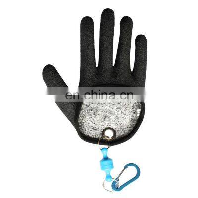 Hot selling HPPE anti-wrinkle latex anti-cutting strong magnet fishing gloves