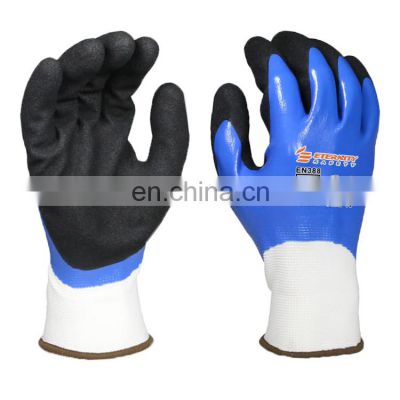 Blue Nitrile Dipped Mechanic Anti Cut Gloves