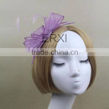 Wholesale Unique Style Bowknot Sinamay Fascinator With Feather Hair Accessories photo-3