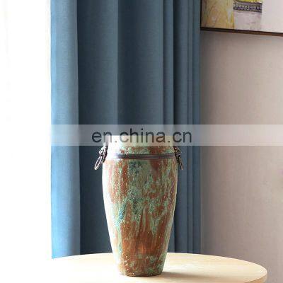 3pcs a Set Table Top Decorative Coated Green Bubble Pottery Table Flower Vase photo-3