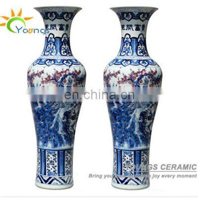 Beautiful Chinese Tall Hand Painted Ceramics Floor Vases