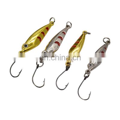 In stock 3g/5g  Zinc alloy metal spoon lure with Single hook 3D eyes artificial bait casting jig Trout  spoon