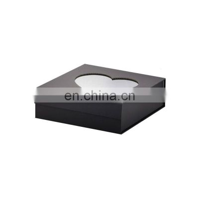 Luxury easy fold custom black cardboard magnetic gift boxes packaging