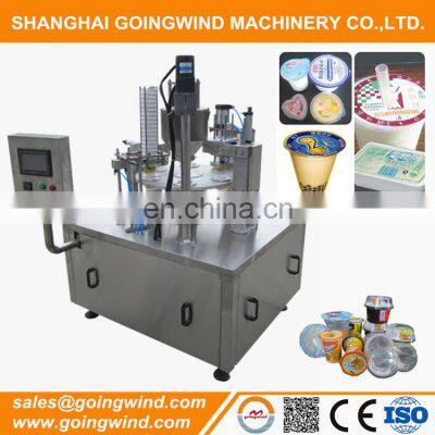 Automatic cup rotary filling machine\tauto yogurt water jelly jam butter ice cream filler and sealer cheap price for sale