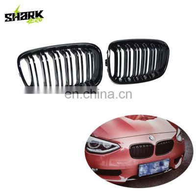 For Bmw F20 1 Series Pre Lci Double Dual Slat Grill Shiny Black Kidney Front Car Grille