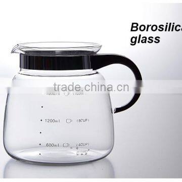 Glass Carafe Manufacturer, Fire Resistant Water Pot, 1.8 Liter Large Coffee & Tea Pot photo-2