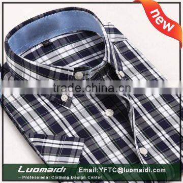 Hot sales 2015 high quality men shirt short sleeve/plaids men shirt for summer/clothing for summer with manufacture price