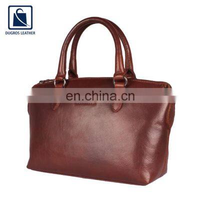 Anthracite Fitting Stylish Look Women Genuine Leather Handbag From Reputed Exporter