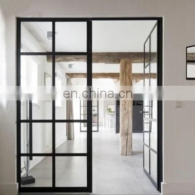 Swing Glass Casement Door Modern Grill Design Style Exterior Front Entry White or Colorful Frame+glass Non-fading Good