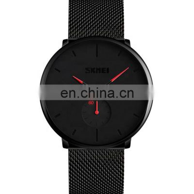 factory in guangzhou SKMEI 9185 stainless steel caseback japan mov't simple minimalist quartz watch