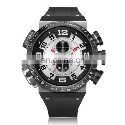 Wholesale Custom Stainless Steel Crystal Glass Compass Male Dual Time Men Twins Quartz Watch photo-5