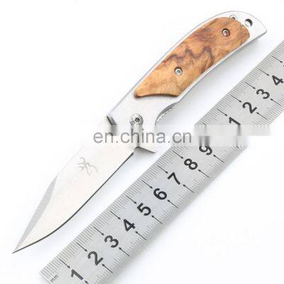 338 Hunting Tactical Survival Pocket Folding Knife Knives Jackknife Wood Handle Military Outdoor Camping EDC Tools