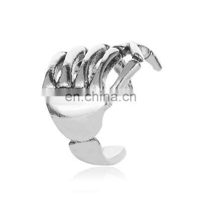 Vintage Antique Ear Cuff Punk Small Hand Bone Hollow Charm Clip Earrings photo-5