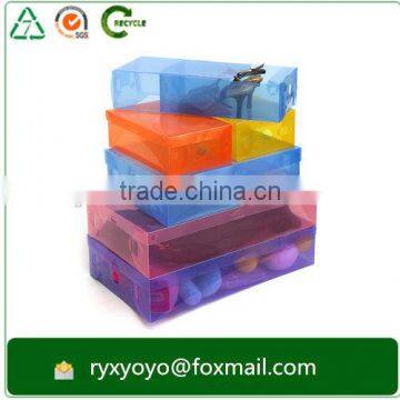 colored clear folding pp plastic storage shoe box